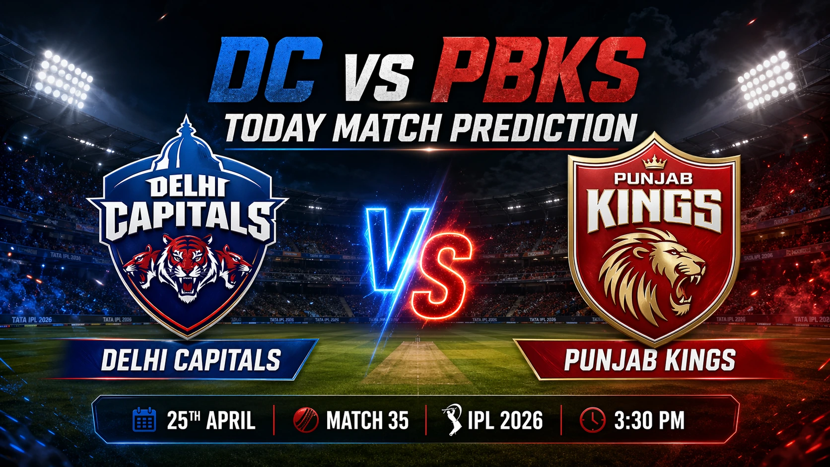 DC vs PBKS Today Match Prediction
