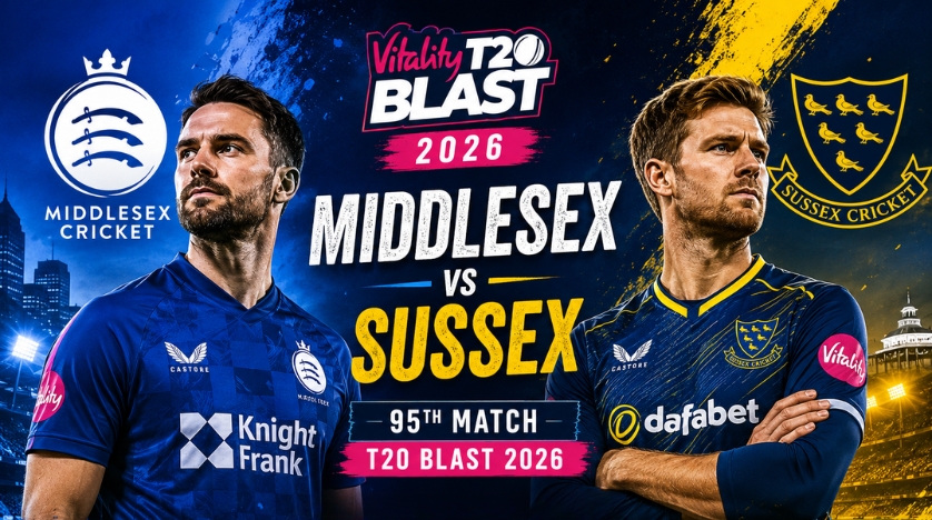 Middlesex vs Sussex, 95th Match, T20 Blast 2026