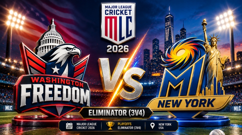 Washington Freedom vs MI New York, Eliminator (3v4), Major League Cricket 2026 