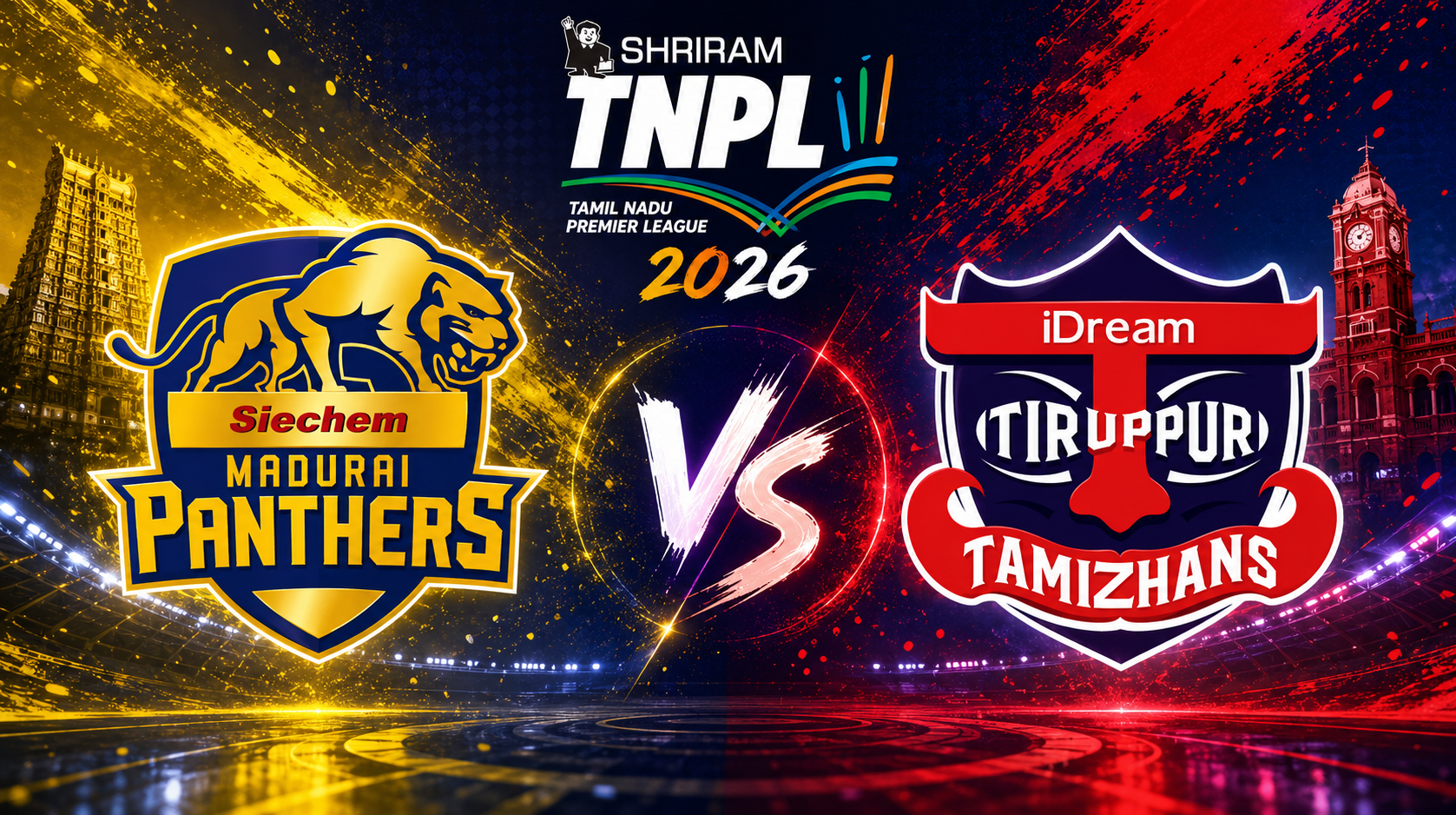 Siechem Madurai Panthers vs Idream Tiruppur Tamizhans, 23rd Match, Tamil Nadu Premier League 2026