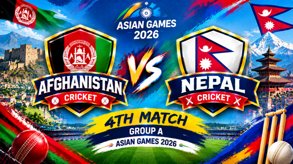 Afghanistan vs Nepal, 4th Match, Group A, Asian Games 2026