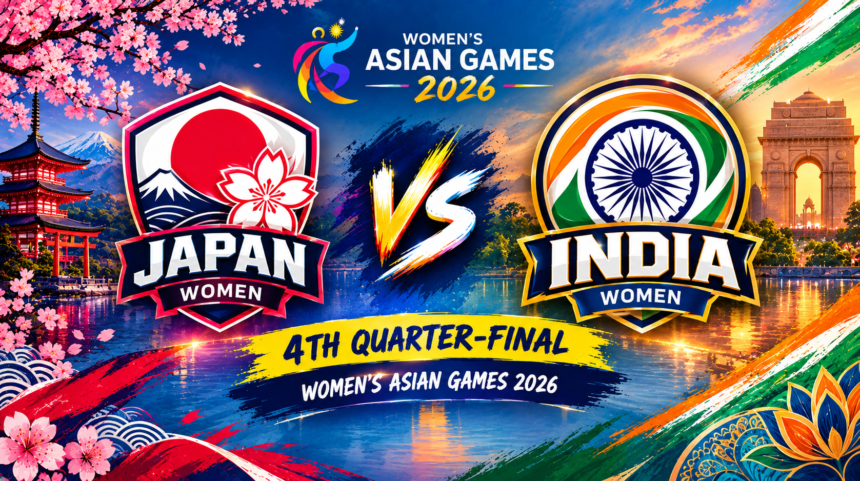 Japan Women vs India Women, 4th Quarter-Final, Women's Asian Games 2026