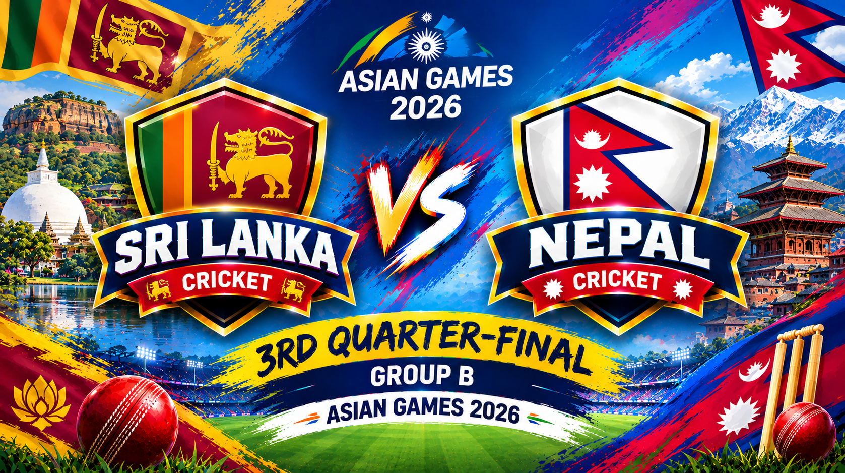 Sri Lanka vs Nepal, 3rd Quarter-Final, Asian Games 2026