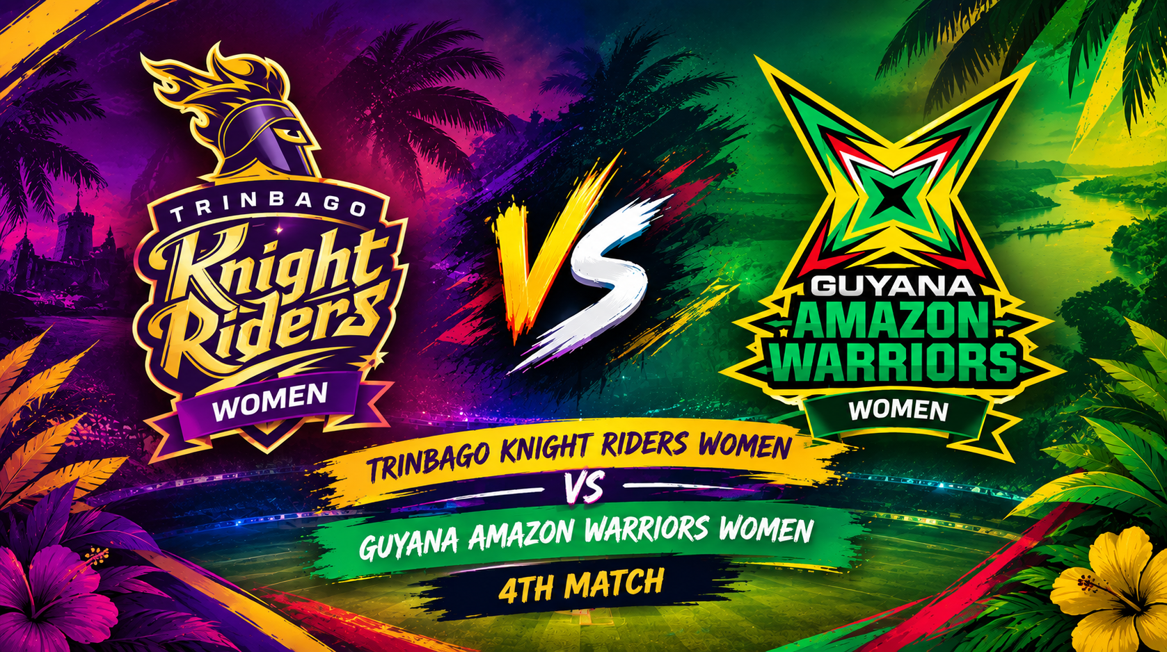 Trinbago Knight Riders Women vs Guyana Amazon Warriors Women, 4th Match, Women’s Caribbean Premier League 2026