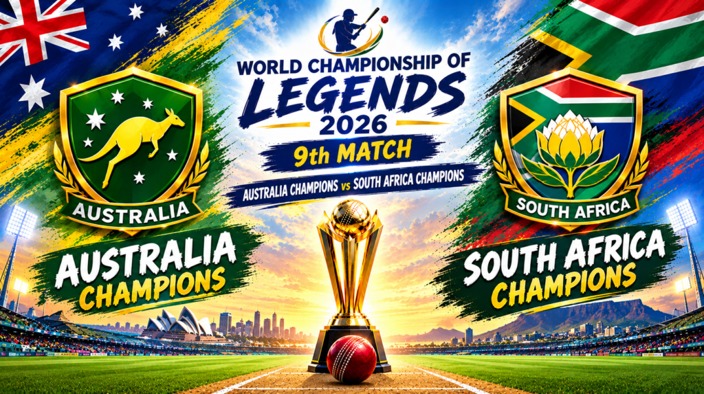 Australia Champions vs South Africa Champions, 9th Match, World Championship of Legends 2026