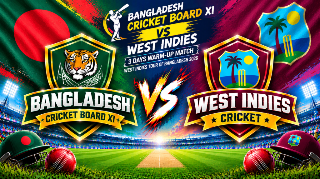 Bangladesh Cricket Board Xi vs West Indies, 3 Days Warm-up Match, West Indies tour of Bangladesh 2026