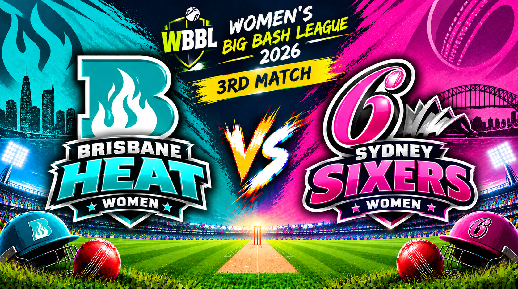 Brisbane Heat Women vs Sydney Sixers Women, 3rd Match, Women's Big Bash League 2026