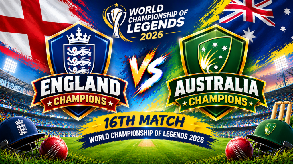 England Champions vs Australia Champions, 16th Match, World Championship of Legends 2026