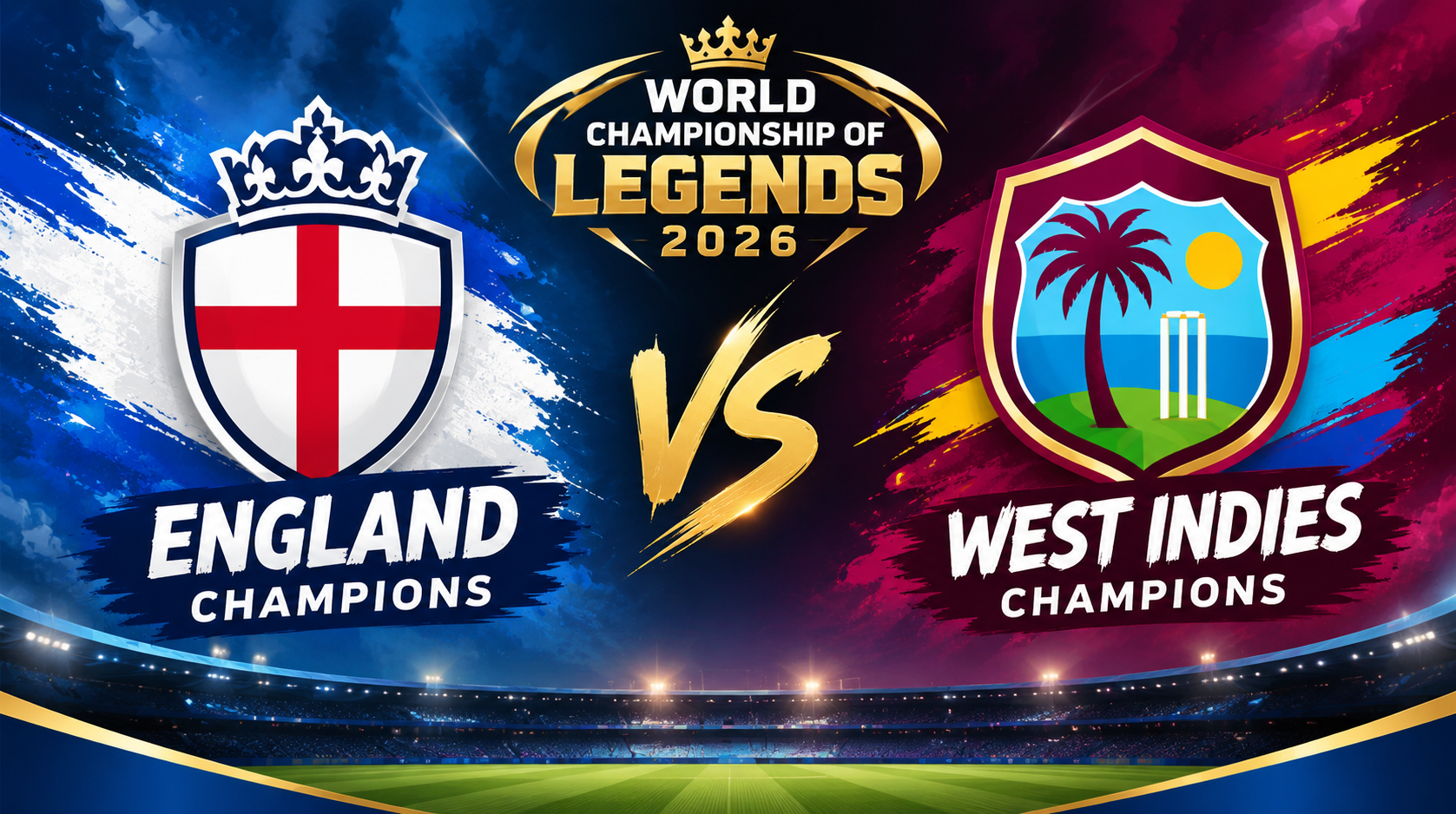 England Champions vs West Indies Champions, 8th Match, World Championship of Legends 2026