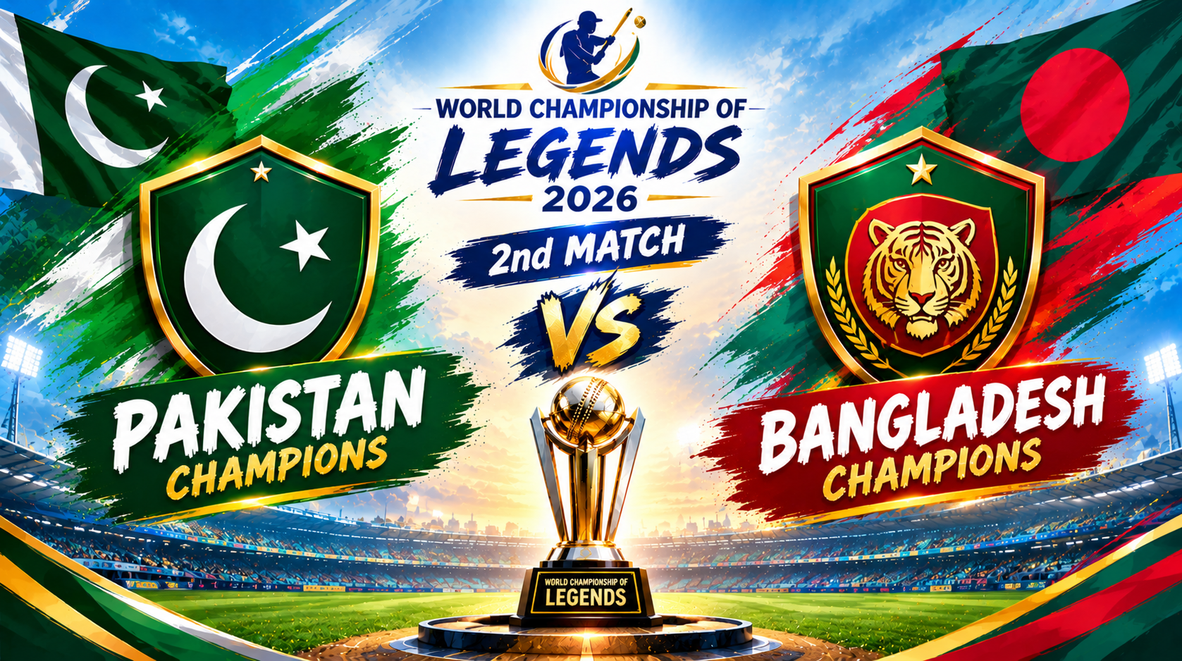 Pakistan Champions vs Bangladesh Champions, 2nd Match, World Championship of Legends 2026