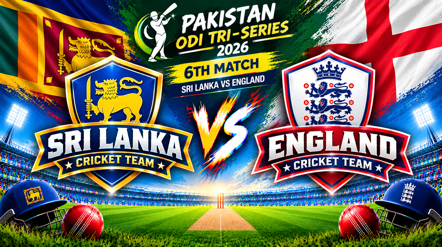 Sri Lanka vs England, 6th Match, Pakistan ODI Tri-Series 2026