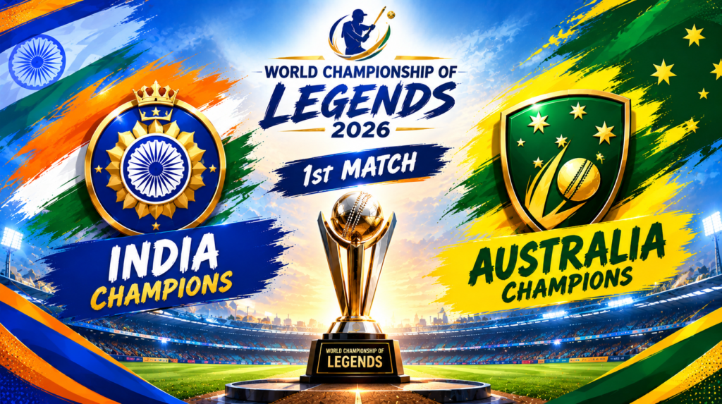 India Champions vs Australia Champions, 1st Match, World Championship of Legends 2026